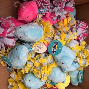 20 Pack Bulk Peeps Chick Fleece Ball Toy for Dogs Blue Purple Pink Yellow NEW